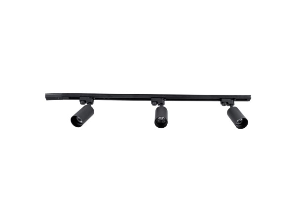 GLOBOSTAR® LEO 60355 Μοντέρνο Φωτιστικό Οροφής με Ντουί 3 x GU10 AC 220-240V IP20 - Μαύρο - Μ100 x Π6 x Υ20cm