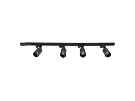 GLOBOSTAR® LEO 60356 Μοντέρνο Φωτιστικό Οροφής με Ντουί 4 x GU10 AC 220-240V IP20 - Μαύρο - Μ100 x Π6 x Υ20cm