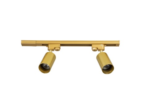 GLOBOSTAR® LEO 60358 Μοντέρνο Φωτιστικό Οροφής με Ντουί 2 x GU10 AC 220-240V IP20 - Χρυσό Πλατίνα - Μ50.5 x Π6 x Υ20cm