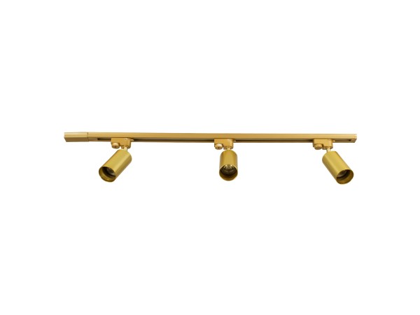 GLOBOSTAR® LEO 60359 Μοντέρνο Φωτιστικό Οροφής με Ντουί 3 x GU10 AC 220-240V IP20 - Χρυσό Πλατίνα - Μ100 x Π6 x Υ20cm