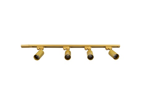 GLOBOSTAR® LEO 60360 Μοντέρνο Φωτιστικό Οροφής με Ντουί 4 x GU10 AC 220-240V IP20 - Χρυσό Πλατίνα - Μ100 x Π6 x Υ20cm