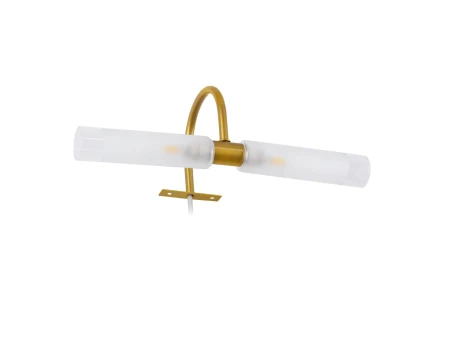GLOBOSTAR® FLORA 60413 Μοντέρνο Φωτιστικό Τοίχου - Απλίκα Καθρέπτη Μπάνιου με Ντουί 2 x G9 AC 220-240V IP44 - Χρυσό & Λευκό - Μ31 x Π13 x Υ12cm