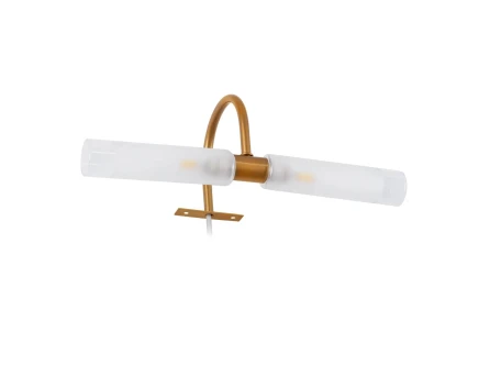 GLOBOSTAR® FLORA 60415 Μοντέρνο Φωτιστικό Τοίχου - Απλίκα Καθρέπτη Μπάνιου με Ντουί 2 x G9 AC 220-240V IP44 - Χάλκινο & Λευκό - Μ31 x Π13 x Υ12cm