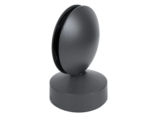 GLOBOSTAR® ZERODA 60597 Μοντέρνο Φωτιστικό Τοίχου - Απλίκα LED 9W 1035lm 3°/360° AC 220-240V Αδιάβροχο IP65 Θερμό Λευκό 2700K - CREE XPE Chip & TÜV SÜD Driver - Γκρι Ανθρακί Ματ - Μ11 x Π10 x Υ16cm - 5 Χρόνια Εγγύηση