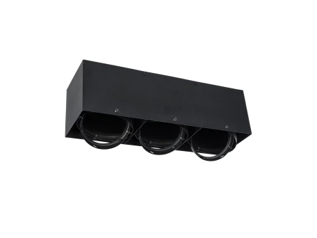 GLOBOSTAR® MAGMA 60628 Μοντέρνο Φωτιστικό Οροφής με Ντουί 3 x GU10 AC 220-240V IP20 - Μαύρο - Μ45 x Π15 x Υ13cm