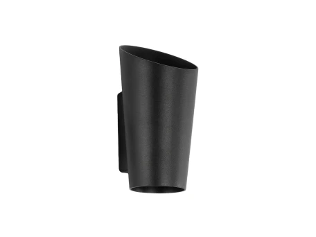 GLOBOSTAR® GANETTI 60671 Μοντέρνο Φωτιστικό Τοίχου - Απλίκα LED 10W 1250lm 60° AC 220-240V Αδιάβροχο IP65 Θερμό Λευκό 2700K - Bridgelux COB Chip & TÜV SÜD Driver - Μαύρο Ματ - Μ9.5 x Π11 x Υ19cm - 5 Χρόνια Εγγύηση
