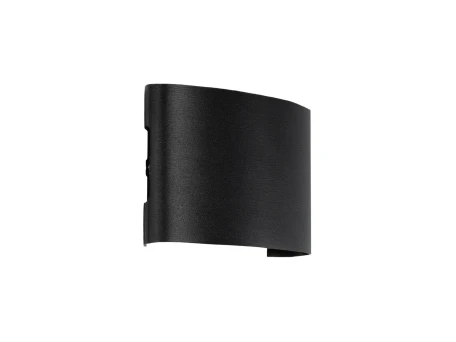 GLOBOSTAR® SIXOAD 60677 Μοντέρνο Φωτιστικό Τοίχου - Απλίκα LED 8W 1000lm 30° AC 220-240V Αδιάβροχο IP65 Θερμό Λευκό 2700K - CREE XPE Chip & TÜV SÜD Driver - Μαύρο Ματ - Μ12 x Π4 x Υ8cm - 5 Χρόνια Εγγύηση