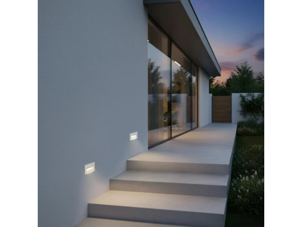 kelvo® STEPART KLV-101-0082 Χωνευτό Φωτιστικό Σκαλοπατιού / Διαδρόμου LED 3W 375lm 45° AC 220-240V Αδιάβροχο IP65 Θερμό Λευκό 2700K - Lumileds SMD Chip & TÜV SÜD Driver - Λευκό Ματ - Μ10.5 x Π4.5 x Υ6cm / Q9.1 x 4.5cm - 5 Χρόνια Εγγύηση