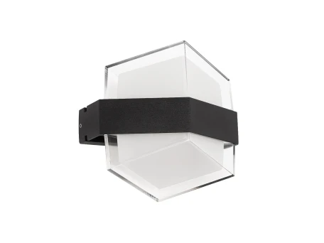 GLOBOSTAR® EMPIRE 60781 Μοντέρνο Φωτιστικό Τοίχου - Απλίκα LED 12W 1200lm 120° AC 220-240V Αδιάβροχο IP65 Θερμό Λευκό 2700K - Bridgelux SMD Chip & TÜV SÜD Driver - Μαύρο Ματ - Μ18.5 x Π10 x Υ17.5cm - 3 Χρόνια Εγγύηση