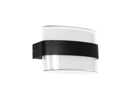 GLOBOSTAR® EMPIRE 60782 Μοντέρνο Φωτιστικό Τοίχου - Απλίκα LED 12W 1260lm 120° AC 220-240V Αδιάβροχο IP65 Φυσικό Λευκό 4500K - Bridgelux SMD Chip & TÜV SÜD Driver - Μαύρο Ματ - Μ18.5 x Π9 x Υ12cm - 3 Χρόνια Εγγύηση