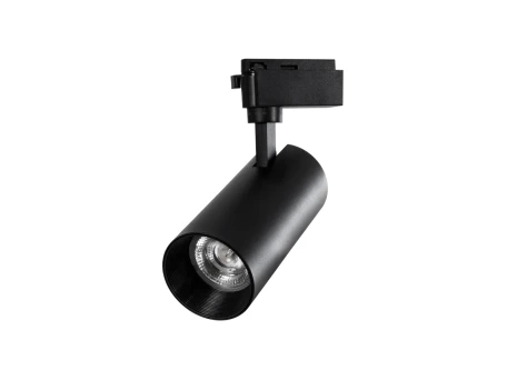 GLOBOSTAR® LUGANO 60817 Μονοφασικό Σποτ Ράγας LED 30W 3600lm 36° AC 220-240V IP20 Θερμό Λευκό 2700K - Bridgelux COB Chip & TÜV SÜD Driver - Eurotrack 1PH - Μαύρο Ματ - Μ7.5 x Π7.5 x Υ22cm - 5 Χρόνια Εγγύηση