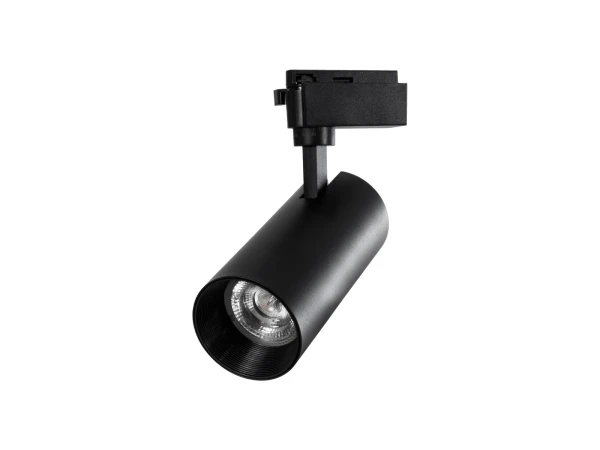 GLOBOSTAR® LUGANO 60817 Μονοφασικό Σποτ Ράγας LED 30W 3600lm 36° AC 220-240V IP20 Θερμό Λευκό 2700K - Bridgelux COB Chip & TÜV SÜD Driver - Eurotrack 1PH - Μαύρο Ματ - Μ7.5 x Π7.5 x Υ22cm - 5 Χρόνια Εγγύηση