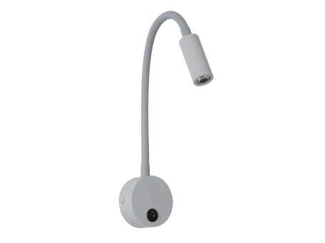 GLOBOSTAR® GOOSE 60877 Μοντέρνο Φωτιστικό Τοίχου - Απλίκα Ξενοδοχείου Reading Light LED 3W 300lm 36° AC 220-240V IP20 Φυσικό Λευκό 4500K - CREE XPE Chip & TÜV SÜD Driver - Γκρι Ανθρακί Ματ - Μ6.5 x Π15 x Υ24.5cm - 3 Χρόνια Εγγύηση