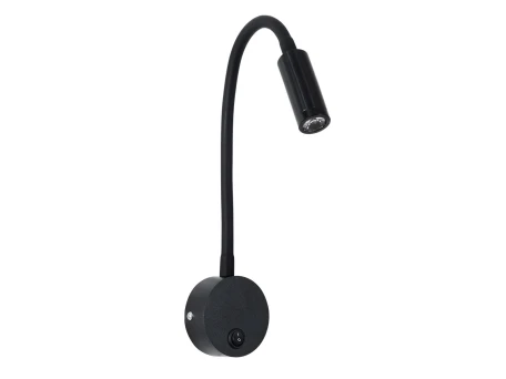 GLOBOSTAR® GOOSE 60878 Μοντέρνο Φωτιστικό Τοίχου - Απλίκα Ξενοδοχείου Reading Light LED 3W 300lm 36° AC 220-240V IP20 Φυσικό Λευκό 4500K - CREE XPE Chip & TÜV SÜD Driver - Μαύρο Ματ - Μ6.5 x Π15 x Υ24.5cm - 3 Χρόνια Εγγύηση