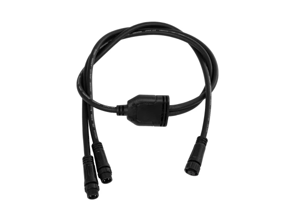 GLOBOSTAR® CONNECTOR 60954 2 Pin Καλώδιο/Επέκταση Τ 1 Μέτρου με Είσοδο 1 x Αρσενικό Βύσμα & Έξοδο 2 x Θηλυκά Βύσματα Αδιάβροχο IP68 - Μαύρο - Μ100 x Π3.7 x Υ1.4cm