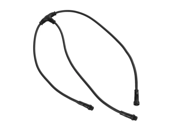 GLOBOSTAR® CONNECTOR 60957 5 Pin Καλώδιο/Επέκταση Τ 1 Μέτρου με Είσοδο 1 x Αρσενικό Βύσμα & Έξοδο 2 x Θηλυκά Βύσματα Αδιάβροχο IP68 - Μαύρο - Μ100 x Π52 x Υ2cm