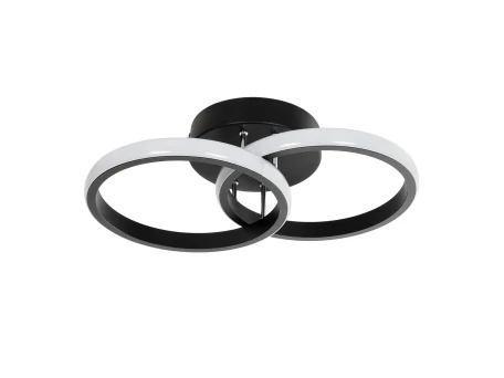 GLOBOSTAR® CORA 61058 Μοντέρνο Φωτιστικό Οροφής LED 18W 1800lm 300° AC 220-240V IP20 Ρυθμιζόμενο Λευκό CCT με On/Off 2700K/4500K/6000K - Lumileds SMD Chip - Μαύρο Ματ - Μ36 x Π20.5 x Υ7cm - 3 Χρόνια Εγγύηση