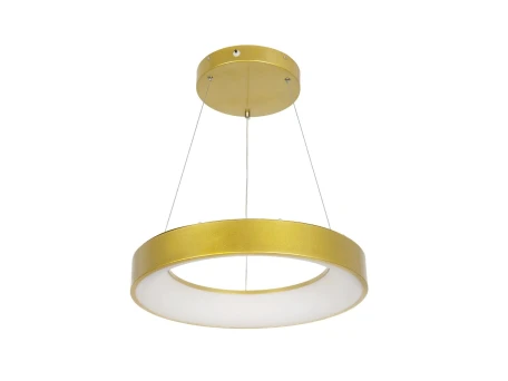 GLOBOSTAR® SALEM 61243 Μοντέρνο Κρεμαστό Φωτιστικό Οροφής LED 75W 8625lm 120° AC 220-240V IP20 Ρυθμιζόμενο Λευκό CCT με Χειριστήριο από 2700K έως 6000K Dimmable - Lumileds SMD Chip - Χρυσό - Μ45 x Π45 x Υ6cm - 3 Χρόνια Εγγύηση