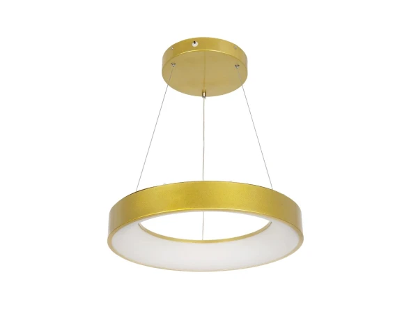 GLOBOSTAR® SALEM 61243 Μοντέρνο Κρεμαστό Φωτιστικό Οροφής LED 75W 8625lm 120° AC 220-240V IP20 Ρυθμιζόμενο Λευκό CCT με Χειριστήριο από 2700K έως 6000K Dimmable - Lumileds SMD Chip - Χρυσό - Μ45 x Π45 x Υ6cm - 3 Χρόνια Εγγύηση
