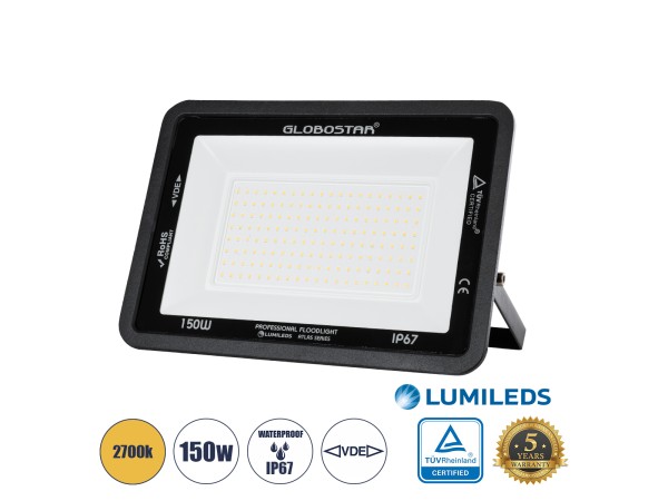 GLOBOSTAR® ATLAS 61430 Προβολέας LED 150W 17250lm 120° AC 220-240V Αδιάβροχο IP67 Θερμό Λευκό 2700K - Lumileds SMD Chip - TÜV Rheinland Certified - Μαύρο Ματ - Μ32 x Π4 x Υ23cm - 5 Χρόνια Εγγύηση GLOBOSTAR® ATLAS 61430 Προβολέας LED 150W 17250lm 120° AC 220-240V Αδιάβροχο IP67 Θερμό Λευκό 2700K - Lumileds SMD Chip - TÜV Rheinland Certified - Μαύρο Ματ - Μ32 x Π4 x Υ23cm - 5 Χρόνια Εγγύηση