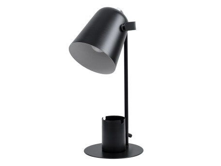 GLOBOSTAR® PENCASE 61563 Μοντέρνο Επιτραπέζιο Φωτιστικό Πορτατίφ με Ντουί 1 x E27 AC 220-240V IP20 - Μαύρο - Μ12 x Π15 x Υ38cm
