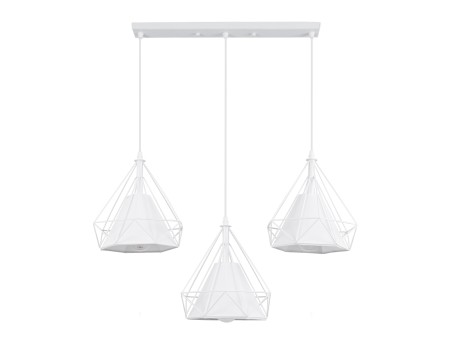GLOBOSTAR® EIFFEL 61570 Vintage Κρεμαστό Φωτιστικό Οροφής με Ντουί 3 x E27 AC 220-240V IP20 - Λευκό - Μ68 x Π25 x Υ130cm