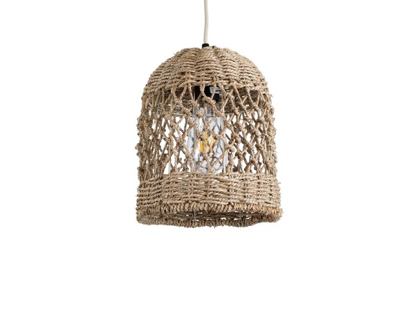 GLOBOSTAR® ECUADOR 02121 Boho Κρεμαστό Φωτιστικό Οροφής με Ντουί 1 x E27 AC 220-240V IP20 - Μπεζ - Μ20 x Π20 x Υ25cm