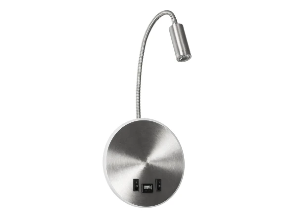 GLOBOSTAR® GOOSE 61696 Μοντέρνο Φωτιστικό Τοίχου - Απλίκα Ξενοδοχείου Reading Light με Φορτιστή USB 3A LED 6W 540lm 36° & 360° AC 220-240V IP20 Θερμό Λευκό 2700K - CREE XPE & Lumileds SMD Chip - Νίκελ Βούρτσας - Μ15.5 x Π15 x Υ30.5cm - 3 Χρόνια Εγγύηση GLOBOSTAR® GOOSE 61696 Μοντέρνο Φωτιστικό Τοίχου - Απλίκα Ξενοδοχείου Reading Light με Φορτιστή USB 3A LED 6W 540lm 36° & 360° AC 220-240V IP20 Θερμό Λευκό 2700K - CREE XPE & Lumileds SMD Chip - Νίκελ Βούρτσας - Μ15.5 x Π15 x Υ30.5cm - 3 Χρόνια Εγγύηση