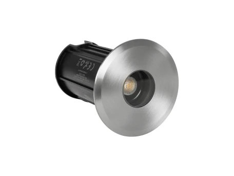 GLOBOSTAR® POOLIFY 61713 Υποβρύχιο Χωνευτό Σποτ για Σιντριβάνια/Πισίνες LED 3W 360lm 30° DC 24V Αδιάβροχο IP68 Θερμό Λευκό 2700K Dimmable - CREE XPE - Ανοξείδωτο Ατσάλι 316 & Tempered Glass - 1m VDE Rubber Καλώδιο - Φ6.5 x Υ8cm / Q5.2cm - 3 Χρόνια Εγγύηση