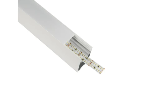 GLOBOSTAR® ALP-LINEAR LUMILINE 61763-3M Επιφανειακό / Κρεμαστό / Επιτοίχιο Προφίλ Αλουμινίου με Λευκό Γαλακτερό Πατητό Κάλυμμα για Ταινίες LED IP20 - Λευκό Ματ - Μ300 x Π3.5 x Υ7cm