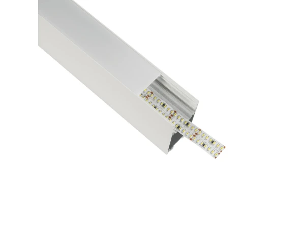 GLOBOSTAR® ALP-LINEAR LUMILINE 61763-3M Επιφανειακό / Κρεμαστό / Επιτοίχιο Προφίλ Αλουμινίου με Λευκό Γαλακτερό Πατητό Κάλυμμα για Ταινίες LED IP20 - Λευκό Ματ - Μ300 x Π3.5 x Υ7cm