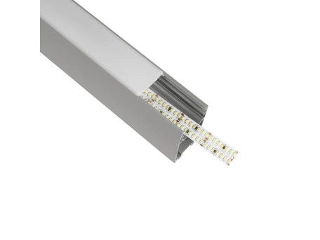 GLOBOSTAR® ALP-LINEAR LUMILINE 61765-3M Επιφανειακό / Κρεμαστό / Επιτοίχιο Προφίλ Αλουμινίου με Λευκό Γαλακτερό Πατητό Κάλυμμα για Ταινίες LED IP20 - Γκρι Ανθρακί Ματ - Μ300 x Π3.5 x Υ7cm