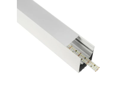 GLOBOSTAR® ALP-LINEAR BRIGHTRAIL 61774-3M Επιφανειακό / Κρεμαστό / Επιτοίχιο Προφίλ Αλουμινίου με Λευκό Γαλακτερό Πατητό Κάλυμμα για Ταινίες LED IP20 - Λευκό Ματ - Μ300 x Π5 x Υ7.5cm