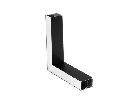 GLOBOSTAR® ALP-CORNER-SIDE90 BRIGHTRAIL 61778 Επιφανειακό / Κρεμαστό Προφίλ Αλουμινίου Γωνία με Λευκό Γαλακτερό Πατητό Κάλυμμα για Ταινίες LED IP20 - Μαύρο Ματ - Μ30 x Π5 x Υ7.5cm