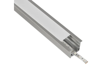 GLOBOSTAR® ALP-LINEAR RECESSA 61787-3M Χωνευτό Προφίλ Αλουμινίου με Λευκό Γαλακτερό Πατητό Κάλυμμα για Ταινίες LED IP20 - Γκρι Ανθρακί Ματ - Μ300 x Π3.5 x Υ4cm