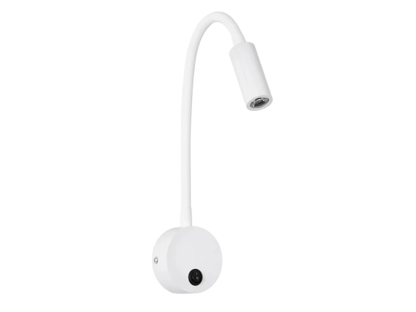 GLOBOSTAR® GOOSE 61688 Μοντέρνο Φωτιστικό Τοίχου - Απλίκα Ξενοδοχείου Reading Light LED 3W 300lm 36° AC 220-240V IP20 Θερμό Λευκό 2700K - CREE XPE Chip & TÜV SÜD Driver - Λευκό Ματ - Μ6.5 x Π15 x Υ24.5cm - 3 Χρόνια Εγγύηση