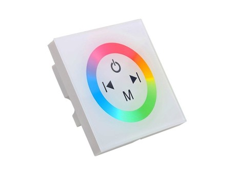 LED RGB Controller Λευκό Τοίχου Αφής 12v (144w) - 24v (288w) DC GloboStar 77419