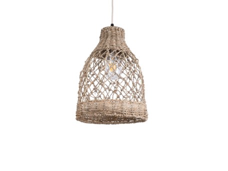 GLOBOSTAR® ECUADOR 02118 Boho Κρεμαστό Φωτιστικό Οροφής με Ντουί 1 x E27 AC 220-240V IP20 - Μπεζ - Μ25 x Π25 x Υ35cm