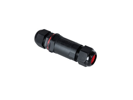 GloboStar® FAST-CONNECT 69916 Διπλός Ι Σύνδεσμος Ταχείας Σύνδεσης & Διακλάδωσης Καλωδίων - 1 x Είσοδος & 1 x Έξοδος - Εσωτερική Τριπλή Κλέμα με Συμβατή Διατομή Καλωδίων 3 x 0.5mm² έως 3 x 4mm² - 450V 24A Max Αδιάβροχο IP68 - Μαύρο - Μ3 x Π3 x Υ10.5cm