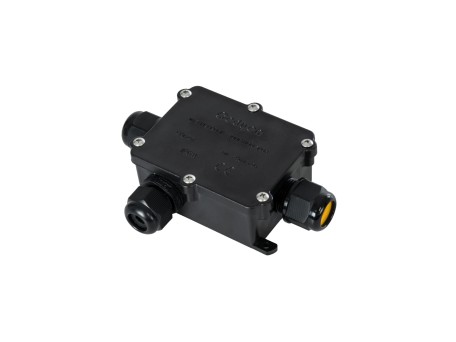 GLOBOSTAR® FAST-CONNECT 69922 Κυτίο Ταχείας Σύνδεσης & Διακλάδωσης Καλωδίων - 3 x Είσοδοι/ Έξοδοι με Συμβατή Διατομή Καλωδίων 3 x 0.5mm² έως 3 x 2.5mm² - 450V 41A Max Αδιάβροχο IP68 - Μαύρο - Μ14 x Π9.5 x Υ4cm