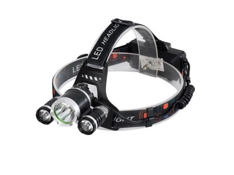 GloboStar® 69926 Φορητός Φακός Κεφαλής Επαναφορτιζόμενος LED Luminus 1 x CREE XM-L2 T6 & 2 XPE LED CHIP x 30W 3000lm 60° Μοιρών με 2 x 18650 Μπαταρία 4400mAh USB 2.0 - 4 Modes - Αδιάβροχο IP54 Ψυχρό Λευκό 6000K Μ7.5 x Π7 x Υ6cm