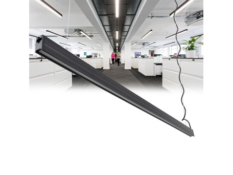 GloboStar® OFFICE 61025-P Γραμμικό Κρεμαστό Φωτιστικό Linear LED 18W 2170lm 120° AC 220-240V Μ120 x Π2 x Υ4cm Θερμό Λευκό 2700K - Μαύρο - 3 Years Warranty