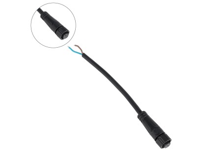 GLOBOSTAR® CONNECTOR 999-0265 2 Pin Σύνδεσμος Τροφοδοσίας για Wall Washers & Προβολείς με Είσοδο 2 x 0.25mm2 & Έξοδο 1 x Αρσενικό Βύσμα Αδιάβροχο IP65 - Μαύρο - Μ20 x Π1.5 x Υ1.5cm