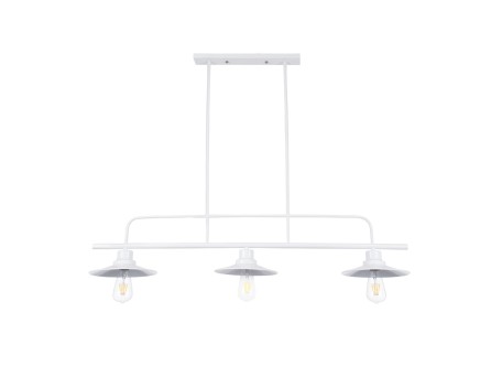GLOBOSTAR® REGAL 01010 Vintage Φωτιστικό Οροφής με Ντουί 3 x E27 AC 220-240V IP20 - Λευκό - Μ110 x Π26 x Υ75cm
