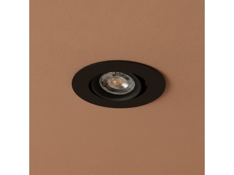 kelvo® OMEGA KLV-101-0036 Χωνευτό Κινούμενο Φωτιστικό Downlight Σποτ για Λάμπα MR16 με Ντουί GU10 AC 220-240V IP20 - Μαύρο Ματ - Μ10.5 x Π10.5 x Υ2.2cm / Q7.5cm