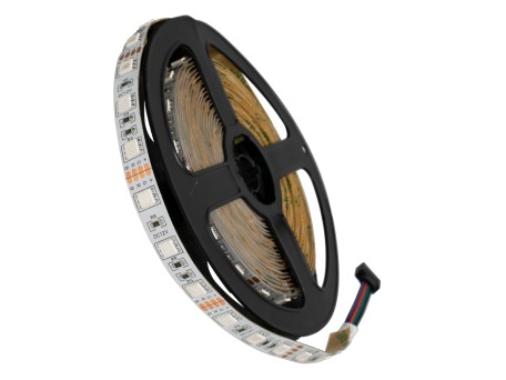 GLOBOSTAR® LUMAR 70029 Ταινία LED 14.4W/m 936lm/m 120° DC 12V IP20 60 x SMD5050 Chip/m Πολύχρωμο RGB Dimmable - Sanan SMD Chip - Μ500 x Π1 x Υ0.2cm - Ρολό 5 Μέτρων - 5 Χρόνια Εγγύηση