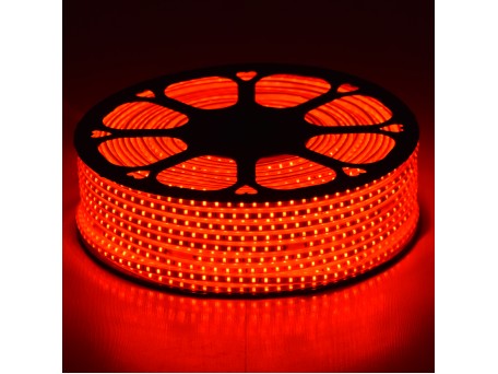 GLOBOSTAR® EPISLIM 70504 Ταινία LED 12W/m 780lm/m 120° DC 220-240V Αδιάβροχη IP65 96 x SMD2835 Chip/m Κόκκινο Dimmable - Epistar SMD Chip - Μ100 x Π1 x Υ0.5cm - 3 Χρόνια Εγγύηση