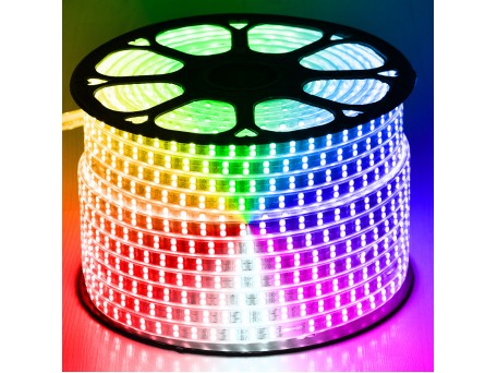 GLOBOSTAR® EPIWIDE 70517 Ταινία LED 24W/m 1560lm/m 120° DC 220-240V Αδιάβροχη IP65 120 x SMD5050 Chip/m Πολύχρωμο RGB Dimmable - Epistar SMD Chip - M100 x Π1.7 x Υ0.7cm - 3 Χρόνια Εγγύηση