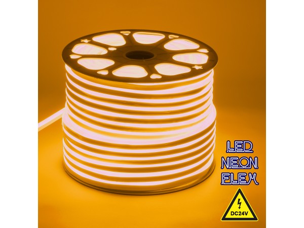 GLOBOSTAR® NEOVALE 70566 Ταινία Neon Flex LED 12W/m 720lm/m 120° DC 24V Αδιάβροχο IP65 120 x SMD2835 Chip/m Ultra Θερμό Λευκό 2200K Dimmable - Sanan SMD Chip - Μ100 x Π0.8 x Υ1.6cm - 3 Χρόνια Εγγύηση