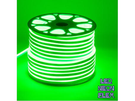 GLOBOSTAR® NEOVALE 70574 Ταινία Neon Flex LED 12W/m 600lm/m 120° DC 220-240V Αδιάβροχο IP65 120 x SMD2835 Chip/m Πράσινο Dimmable - Sanan SMD Chip - Μ100 x Π0.8 x Υ1.6cm - 3 Χρόνια Εγγύηση